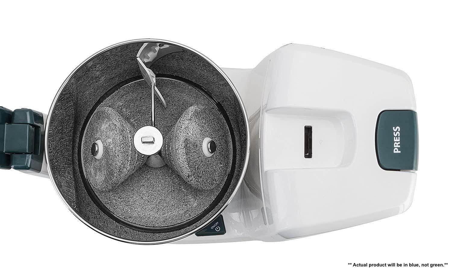 Elgi Elgi Ultra Bigg+ 2.5 Liter Table Top Wet Grinder | With Atta Kneader 110 Volt For USA & Canada, Blue