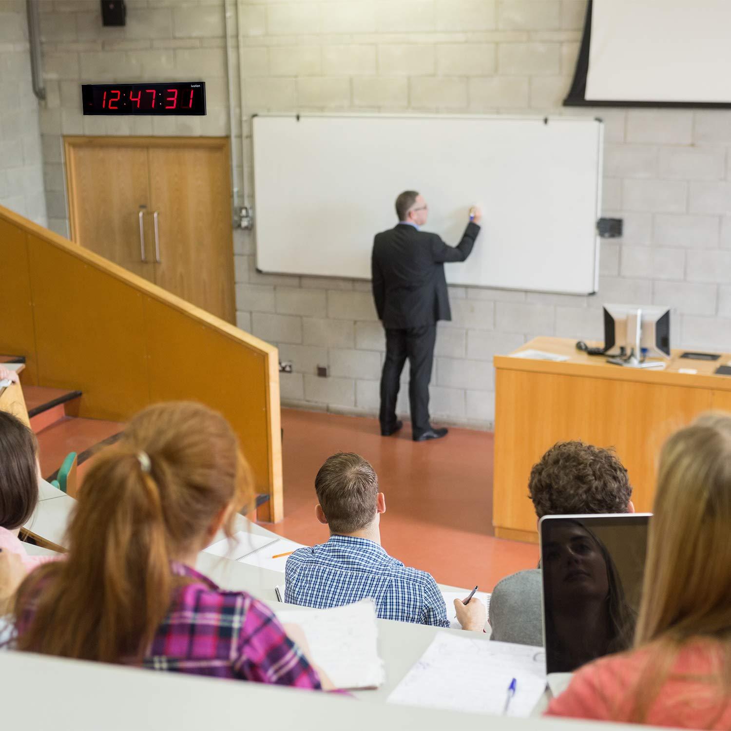 Ivation Ivation Huge Large Big Oversized Digital LED Clock - Shelf or Wall Mount (36 Inch - Red) | 6-Level Brightness, Mounting Holes & Hardware