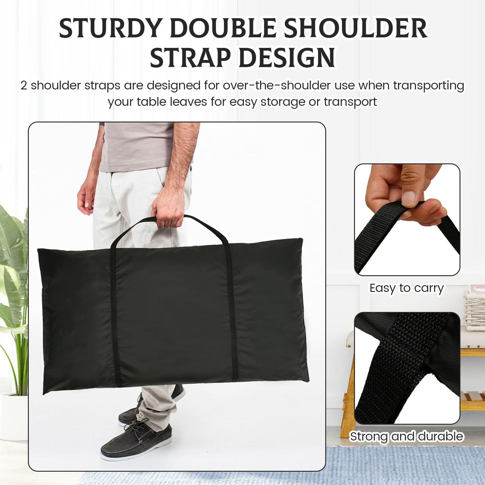 YLMFTNU Table Leaf Storage Bag Padded, Waterproof Table Leaf Cover with Zipper and 2 Shoulder Straps, Scratch Resistant Dining Table Cover for Storage and Keep Your Table Leaf Safe