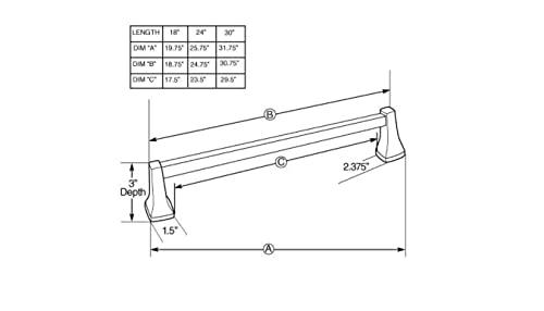 Moen Moen Donner Brushed Nickel Contemporary 30-Inch -Towel Bar, P5130BN