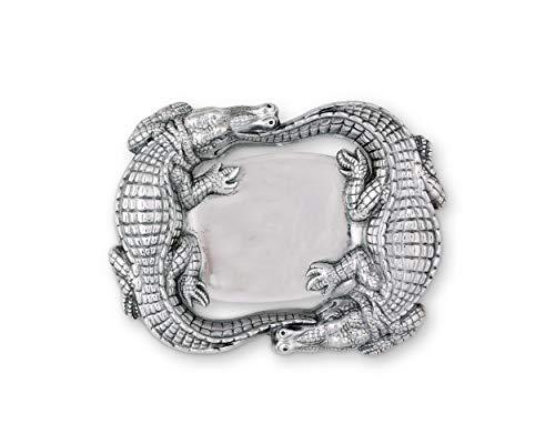 Arthur Court Arthur Court Designs Aluminum Alligator Food Service Tray, Desktop Storage Organizer, Catchall, Valet, Nightstand or Dresser 9 inch Long