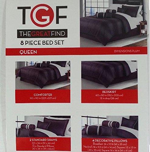 TGF TGF The Great Find 8-Piece Dimensions Plum Queen Bedding Set