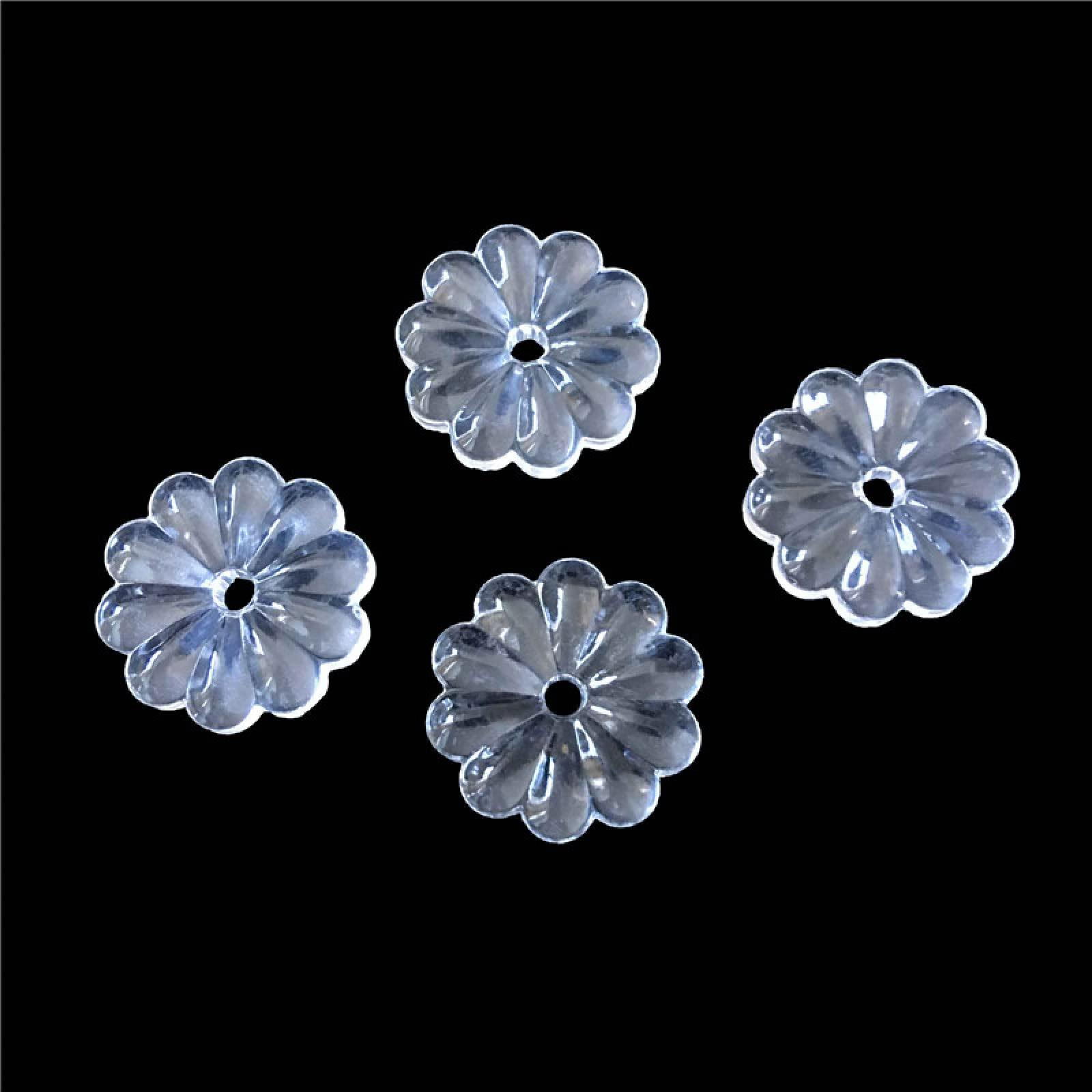 MYMEO All Sizes Clear Crystal Rosettle Beads Chrysanthemum Shape Glass Chandelier Parts for Curtain DIY Decoration,20mm 200pcs