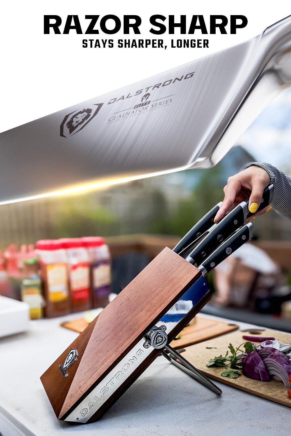 Dalstrong Dalstrong Knife Block Set - 5 Piece - Gladiator Series - with Modular, Multi-Level Block - German High Carbon Steel - Premium ABS Black Handles - NSF Certified