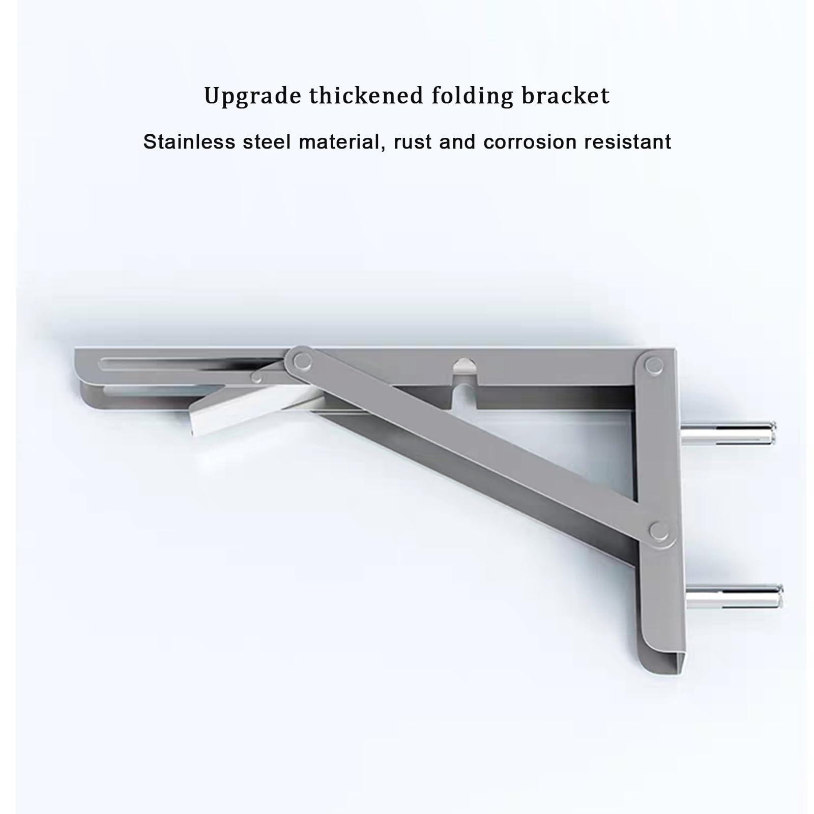 NRNQMTFZ Wall Mounted Folding Table, Wall Desk Fold Down, Floating Desk for Study,Stainless Steel Wall Shelf, suitable for bedroom, kitchen, living room, balcony, bathroom (80 * 30cm/31.5 * 11.8in)