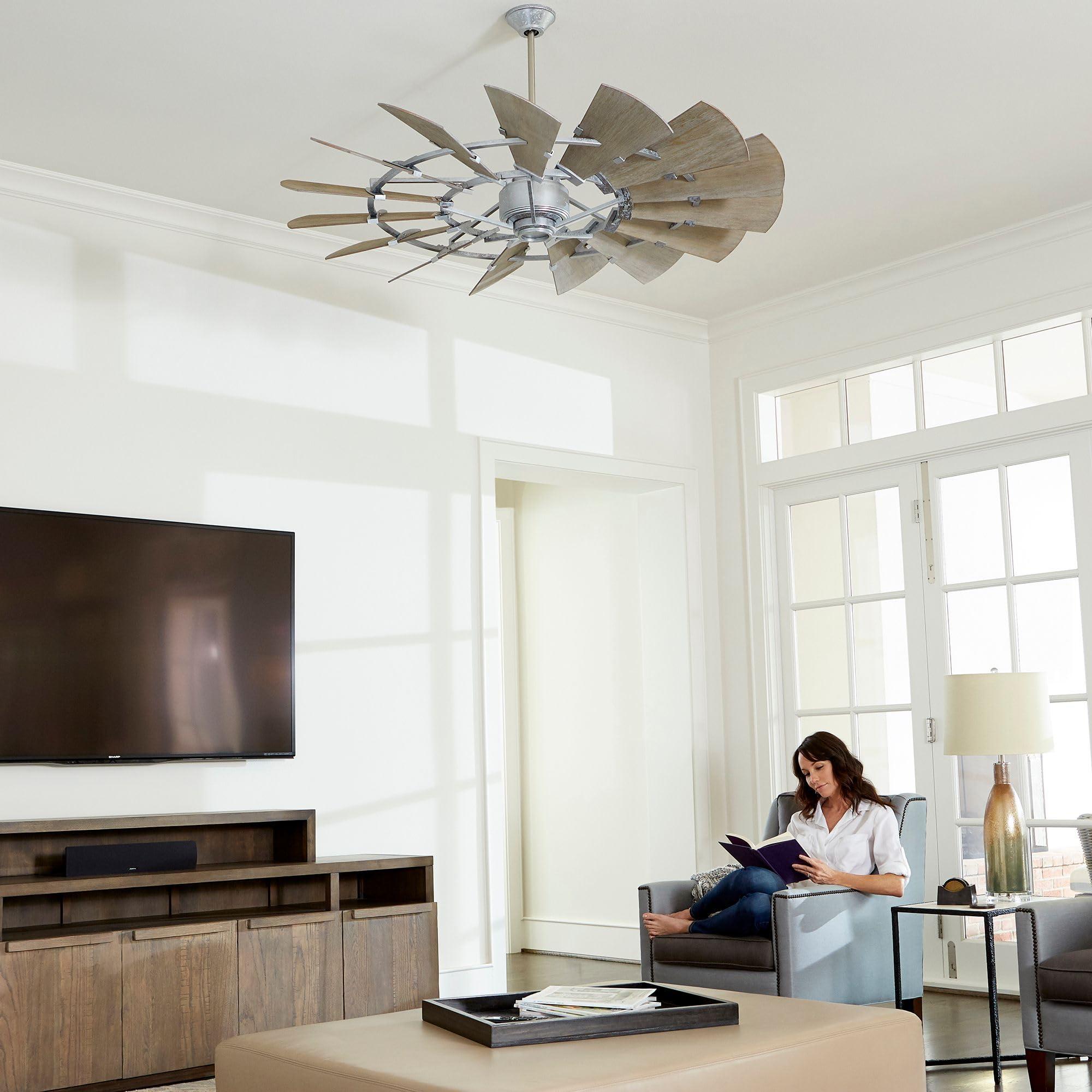 Quorum International Quorum International 197215-86 I Windmill Collection 72 Inch Fifteen Blade Ceiling Fan - Oiled Bronze Finish I Six Speed Reversible Motor I Modern Contemporary Fixture I Light Fixture Adaptable