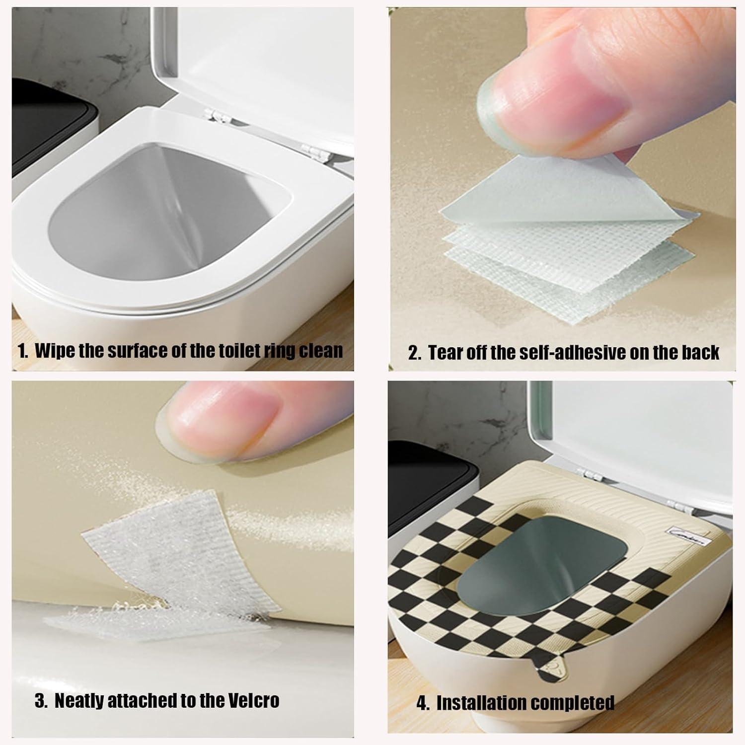 Wcxixo Toilet Seat Warmer Pads, Washable Toilet Seat Cover, Skin-Friendly EVA Soft Washable Pad with Handle