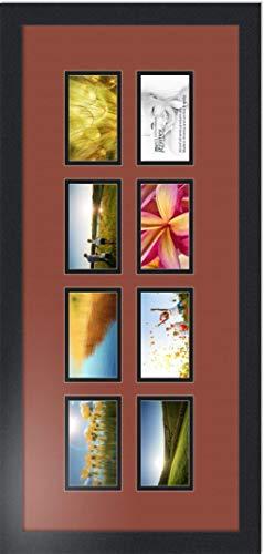 ArtToFrames Art to Frames Double-Multimat-1041-766/89-FRBW26079 Collage Photo Frame Double Mat with 8-3x5 Openings and Satin Black Frame