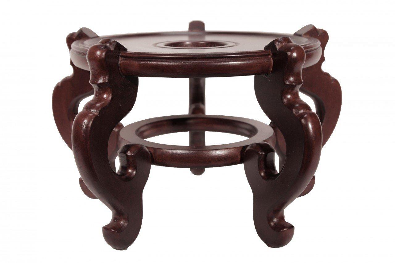 Oriental Furnishings Oriental Rosewood Fish Bowl Stand (9.5\" W X 7.5\" H)