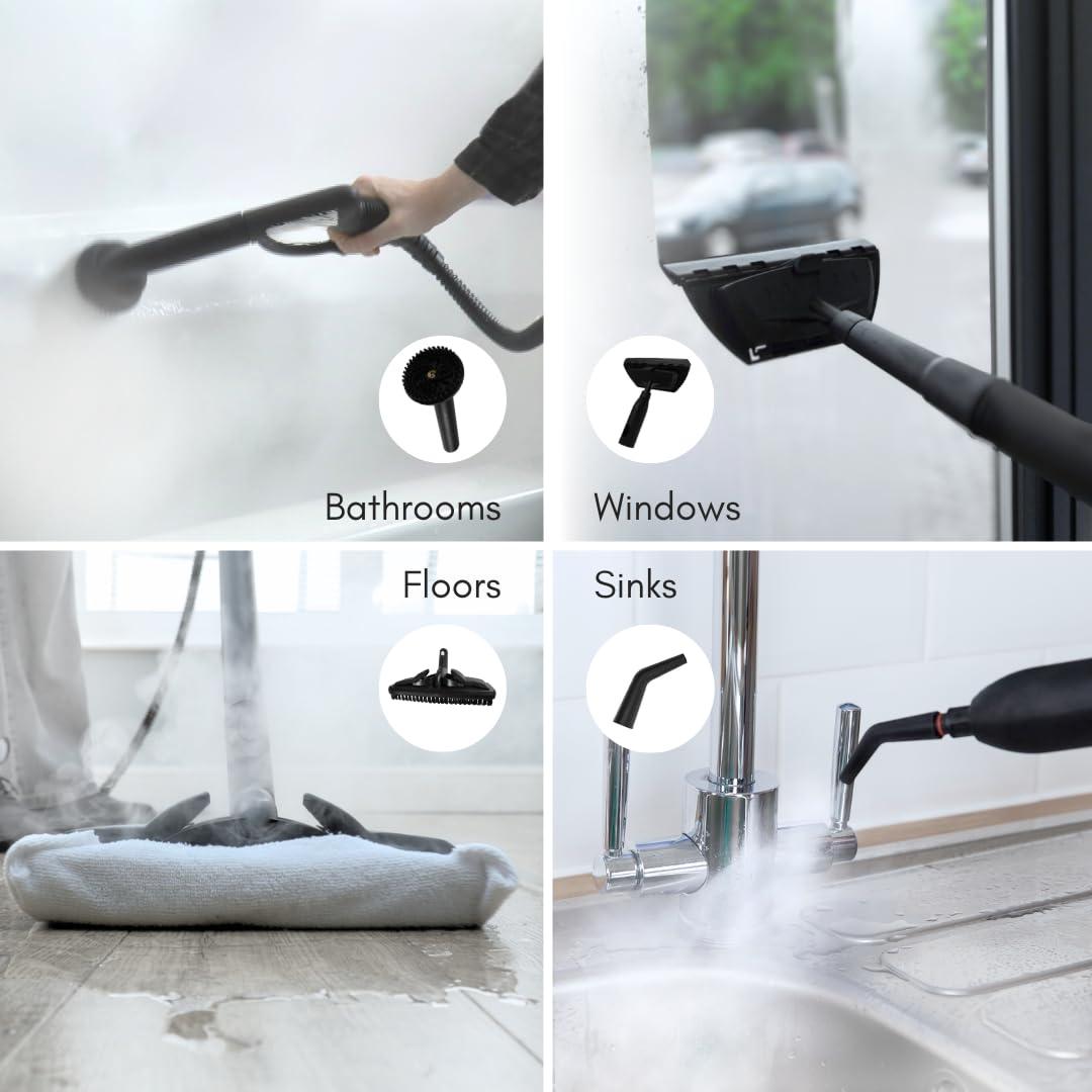 Ewbank Ewbank 1800W Steam Cleaner, with attachments, Carpets, Tile, Floors, car, Upholstery, Bathroom, Kitchen, Windows, Grout