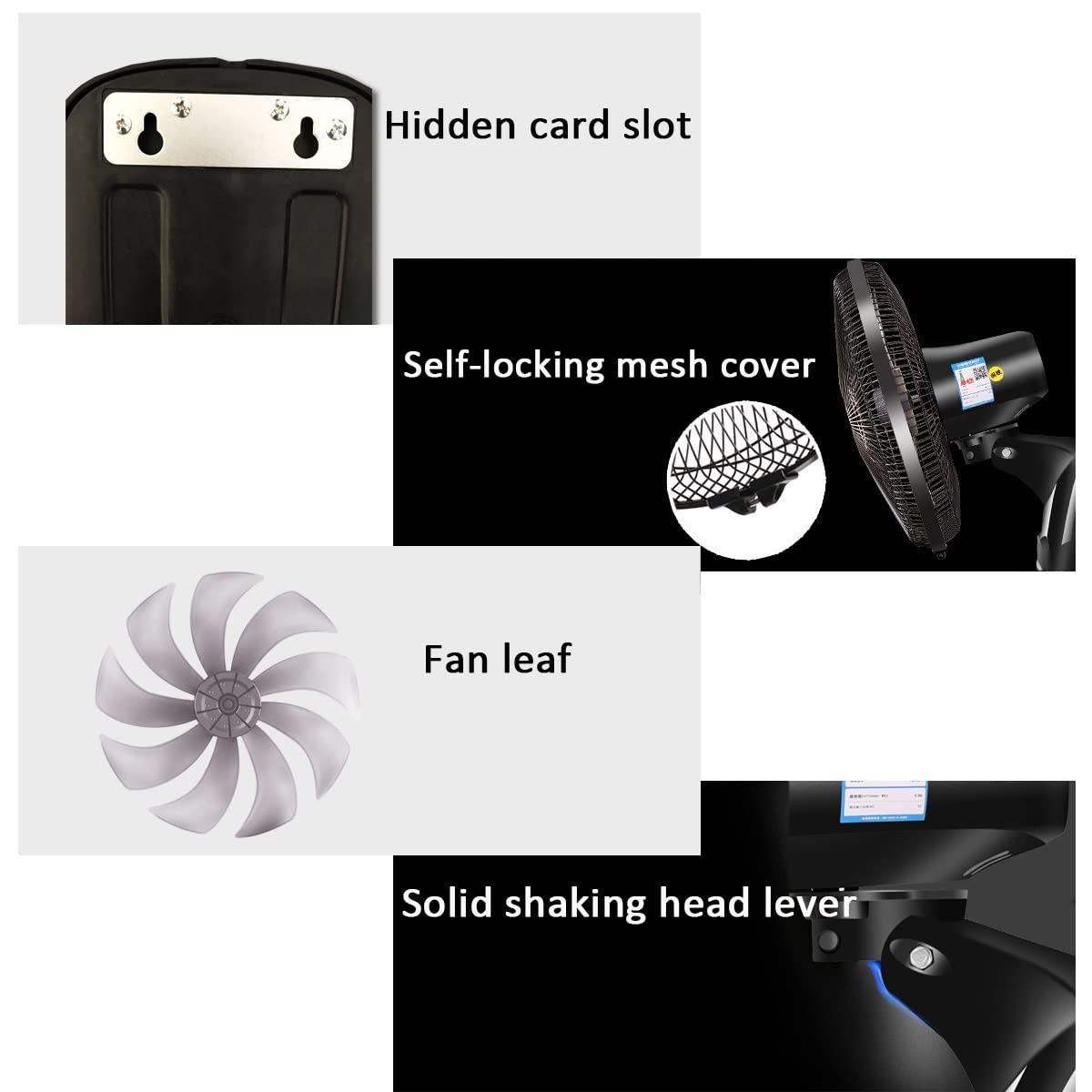 HSPLXYT HSPLXYT Adjustable Oscillating Industrial Wall Mount Fan,5 Blades Adjustable 3 Speed Wall Mount Fan,High Velocity/Black/Heavy Duty,for Outdoor, Commercial, Residential(Remote Control,16in)