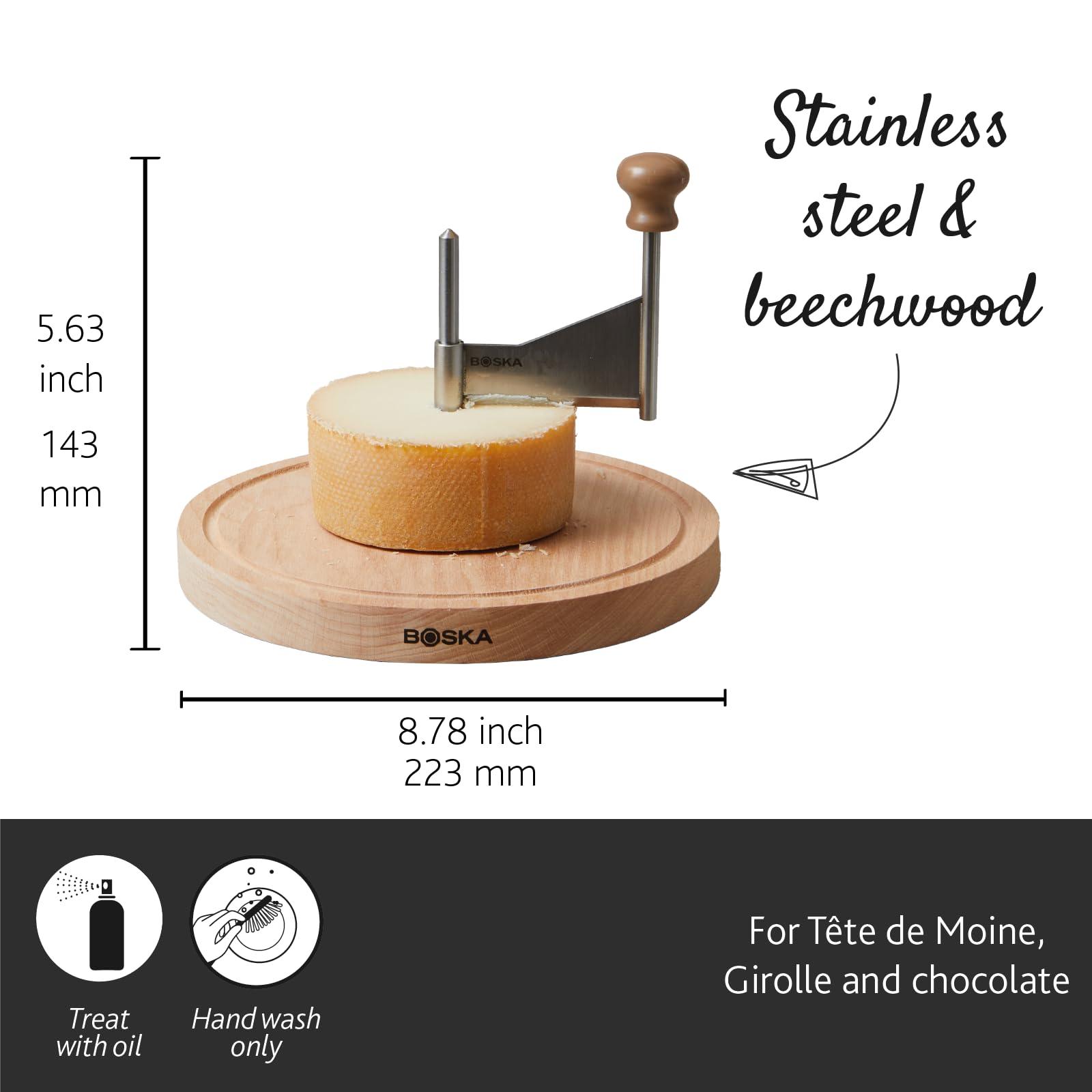 BOSKA BOSKA Cheese Curler Amigo - The Original with 10-year Warranty - Cheese Wheel for i.a. Tete de Moine, Girolle & Chocolate - Cheese Shaver made of Stainless Steel
