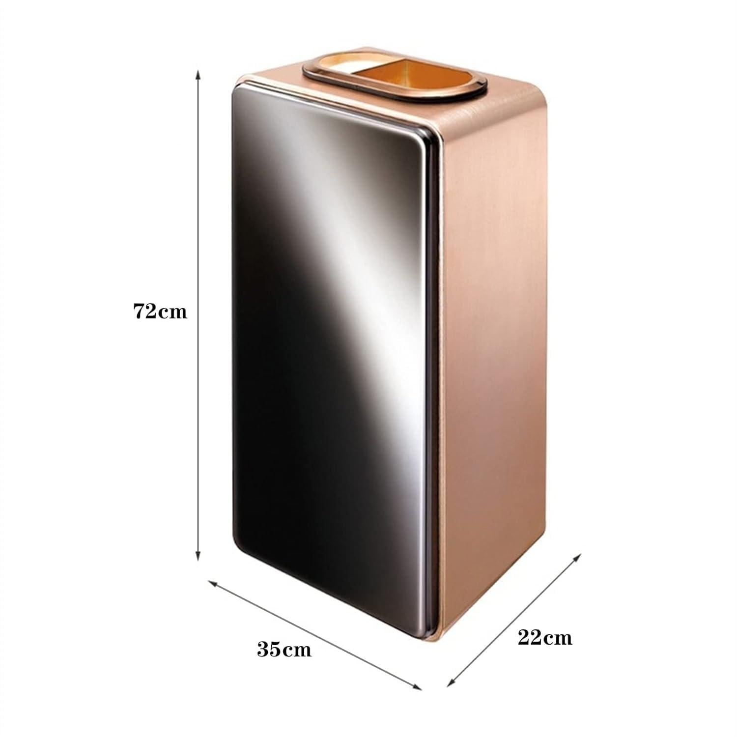 DUANZEYUQA DUANZEYUQA Outdoor Garbage Can Stainless Steel Trash Can with Lid, Commercial Open Top Garbage Can Modern Indoor Metal Waste Container Floor Standing Large Trash Can