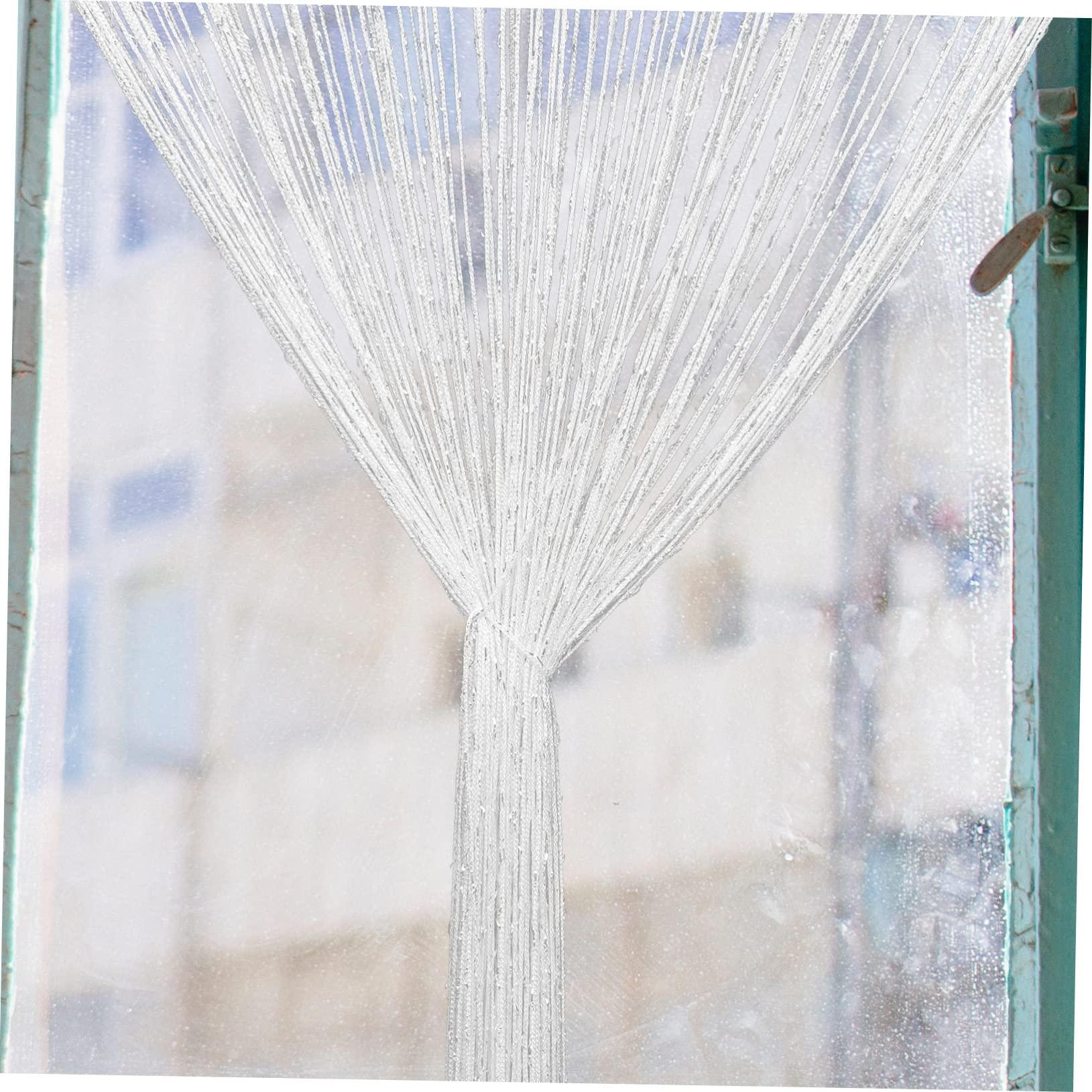 Cabilock Cabilock 2pcs String String Curtain Door Window Hallway Decor for Walls Polyester White