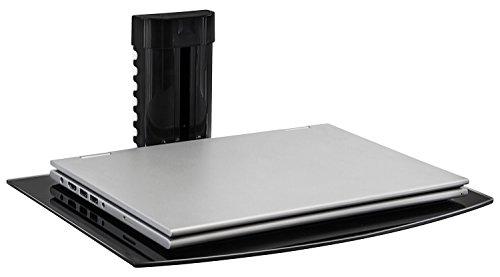 Mount-It! Mount-It! Floating Wall Mounted Shelf Bracket Stand for AV Receiver, Component, Cable Box, Playstation4, Xbox1, Blue Ray DVD Player, Projector, 17.6 lbs Capacity, Single Shelf, Adjustable Height