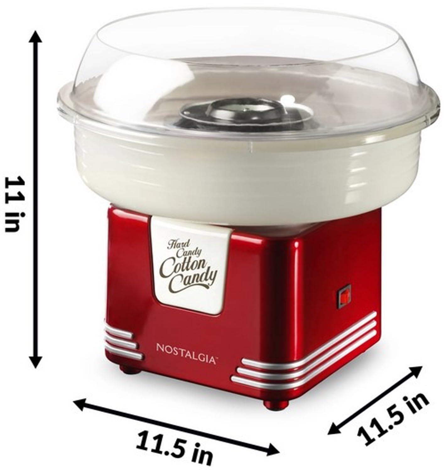 Nostalgia Nostalgia Cotton Candy Machine - Retro Cotton Candy Machine for Kids with 2 Reusable Cones, 1 Sugar Scoop, and 1 Extractor Head Retro Red