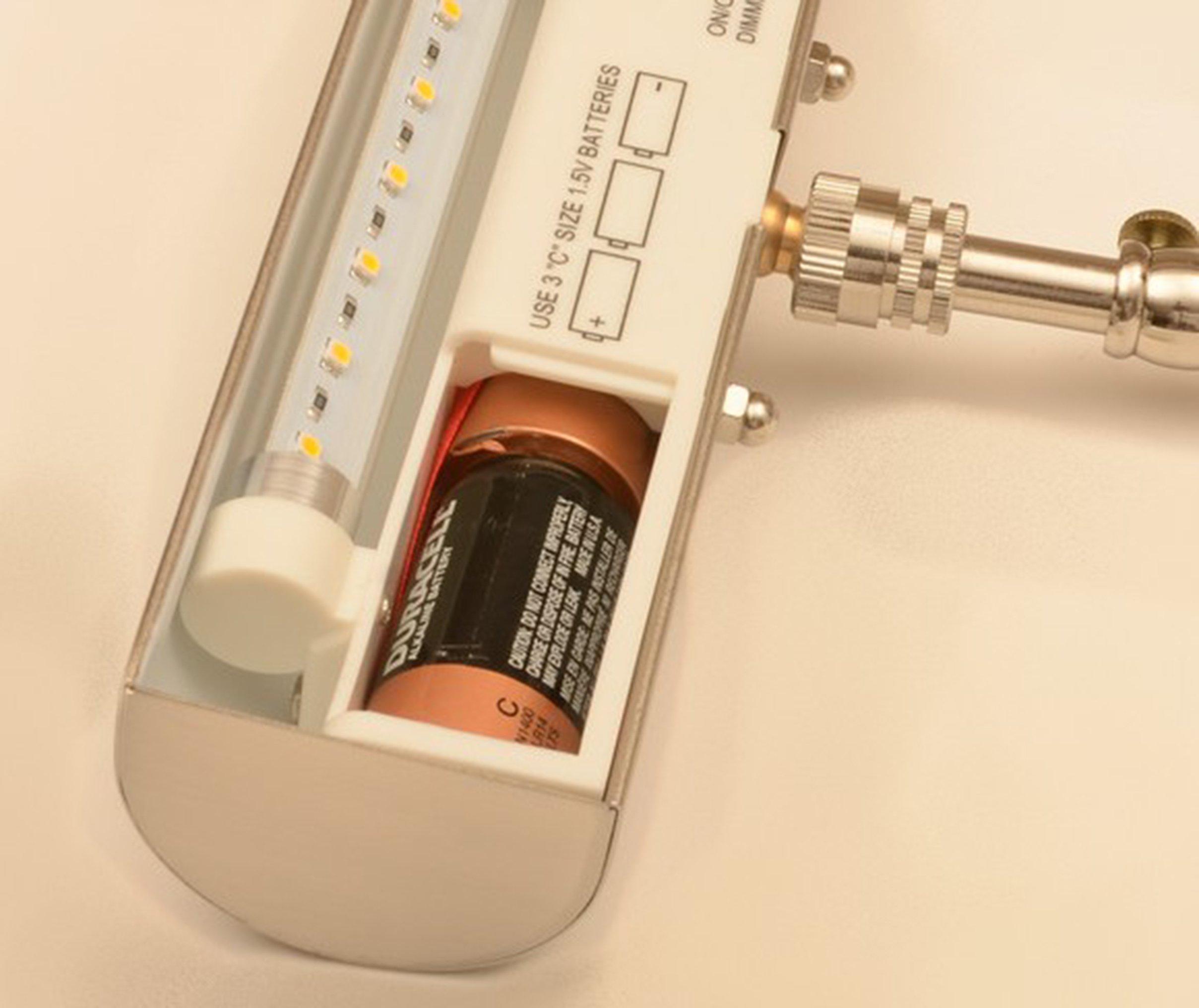 Mini LED Picture Lamp Antique Brass Cordless LED Picture Light 7 Wide with Remote Control and dimmer Switch