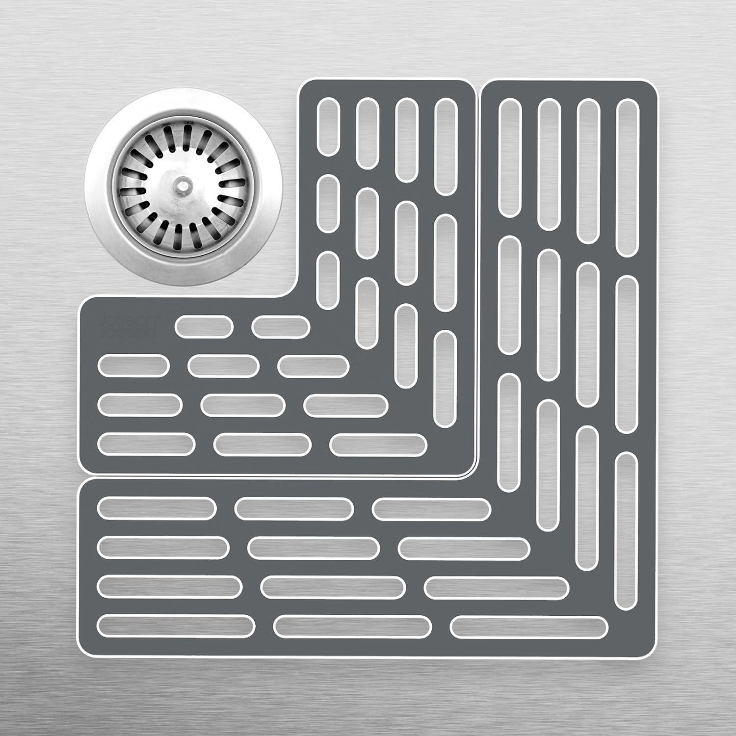 Joseph Joseph Joseph Joseph SinkSaver Adjustable Sink Protector Mat, Non-Slip, Gray