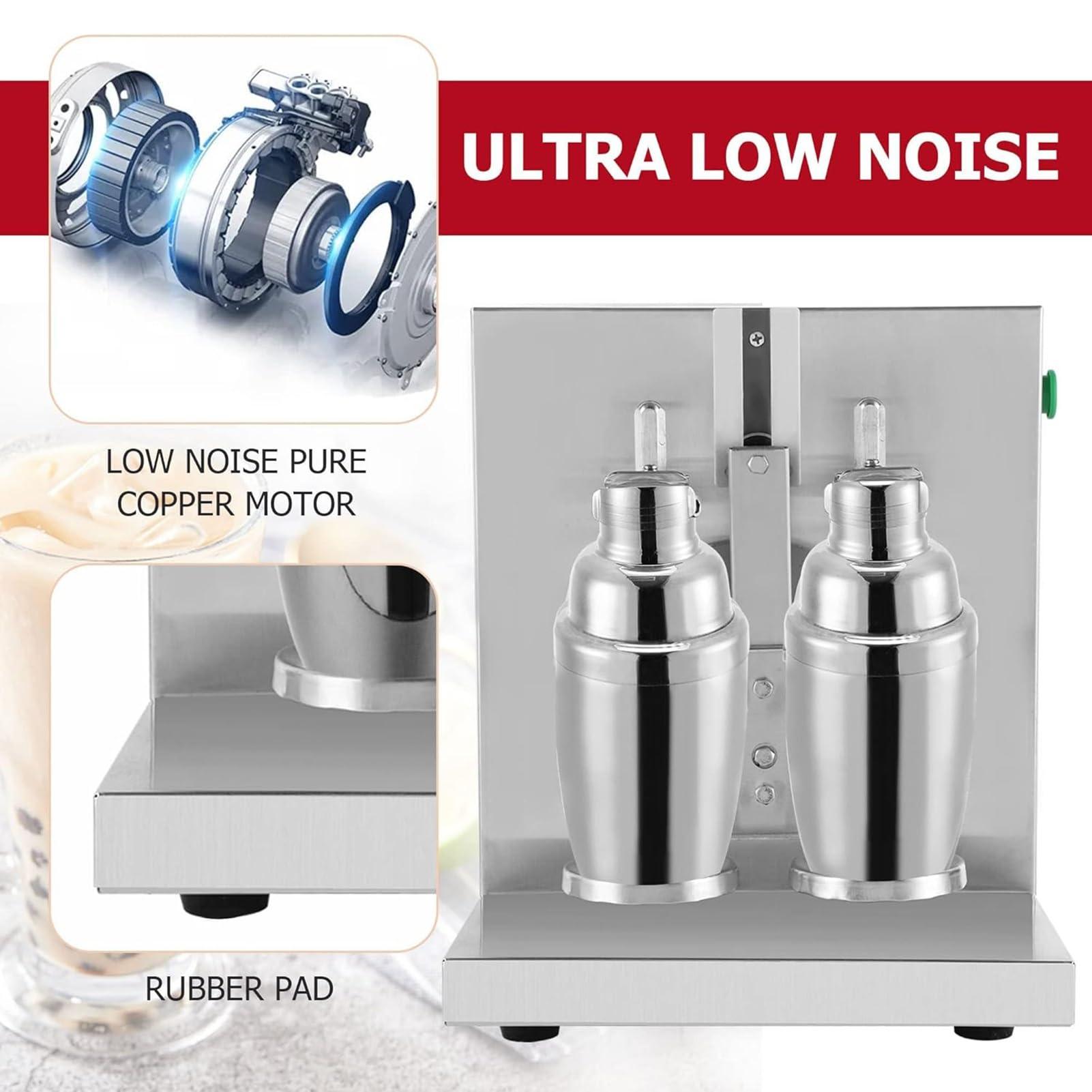 ErnZi Automatic Milk Tea Shaker Machine 360 Electric Double Head Milk Tea Shaking Machine 350ml-700ml Drink Mixer for Bubble Tea Boba Tea Juice Coffee Milk Wine Cocktail