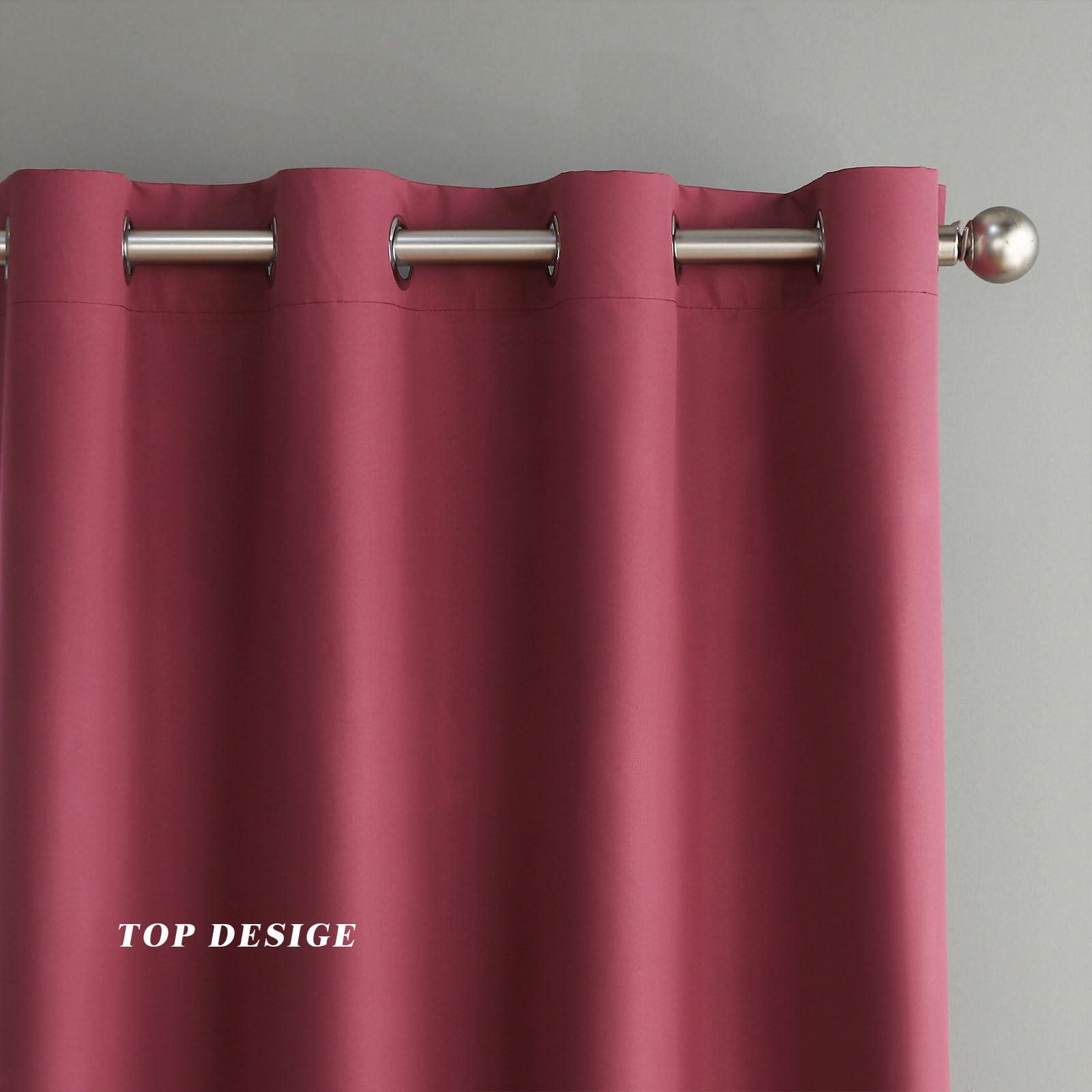 ABBRIGE ABBRIGE Extra Long Blackout Curtains - 72 to 240 Inch Long Total Blackout Tall Curtains - 2 Story Extra Long Window Floor to High Ceiling Drapes for Living Room Bedroom(1 Panel,Wine,52"x204")