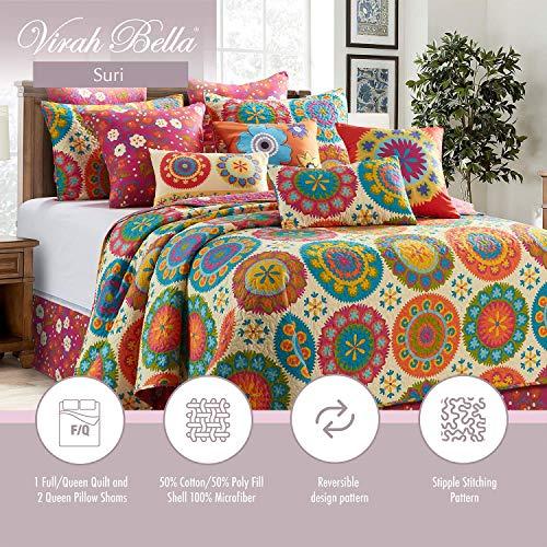Virah Bella Virah Bella 2 Piece Full/Queen Lodge Quilt Bedding Set - Rustic Country Reversible Comforter Set with Decorative Pillow Shams - Suri