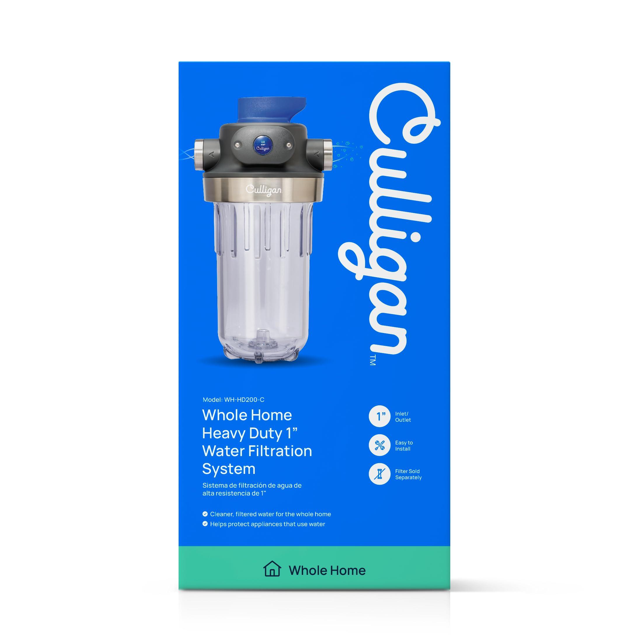 Culligan Culligan WH-HD200-C Whole House Water Filter System 1 Inlet/Outlet Improve Tap Water Taste, Remove Sediment, Protect Appliances