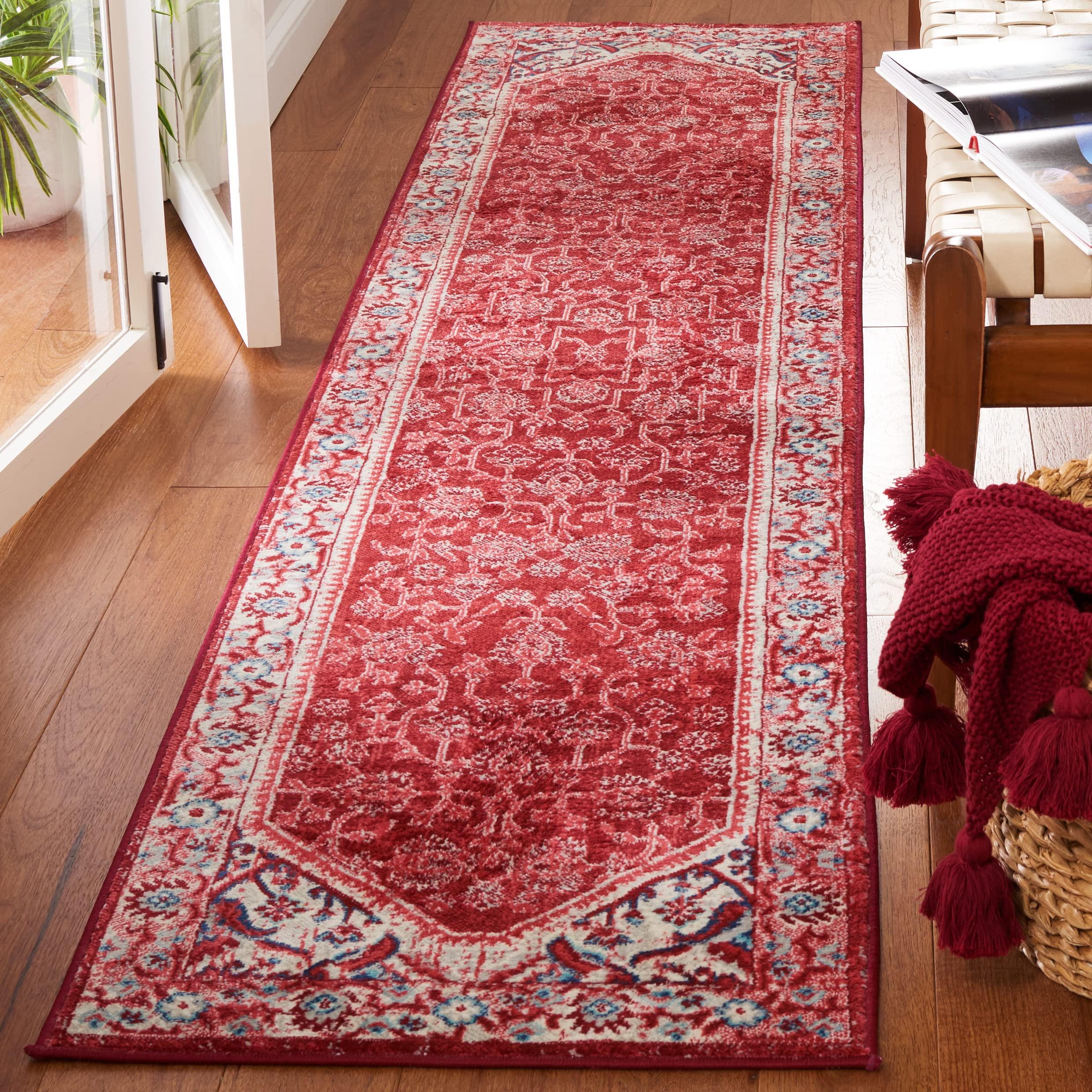 Safavieh Safavieh Brentwood Collection Runner Rug - 2' x 9', Blue & Red, Oriental Design, Non-Shedding & Easy Care, Ideal for High Traffic Areas in Living Room, Bedroom (BNT853N)