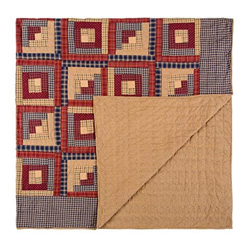 VHC Brands VHC Brands Millsboro Twin Quilt 70Wx90L Log Cabin Country Rustic Lodge Design, Burgundy