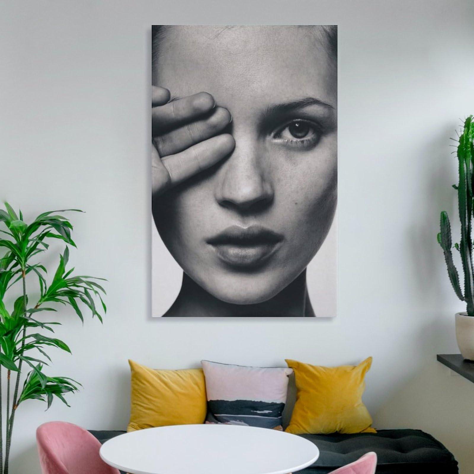 HRGifos HRGifos Kate Moss Fashion Print Poster Canvas Wall Art Poster For Room Aesthetic And Decor Canvas Painting Posters And Prints Wall Art for Living Room Bedroom Decor 20x30inch(50x75cm)