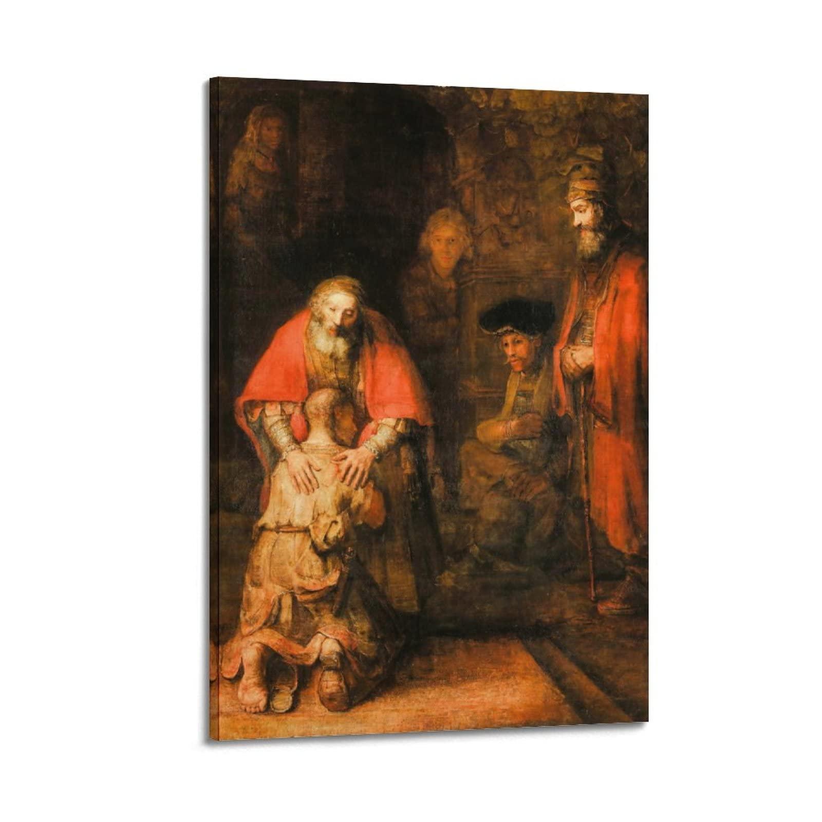 HAATTI The Return of The Prodigal Son By Rembrandt Harmenszoon Van Rijn Giclee Paper Poster Clear Reproduct Print Photo Art Painting Canvas Poster Home Decorative Bedroom Modern Decor Posters Gifts 08x12inch