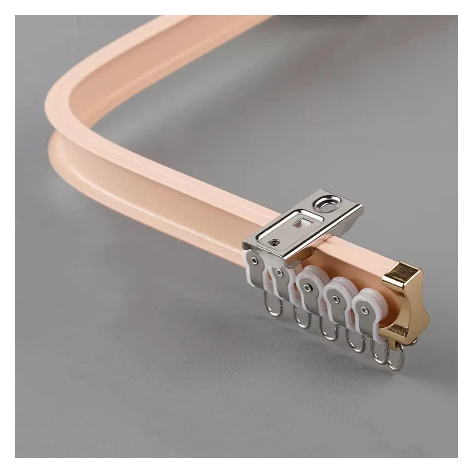 SRNSAEB SRNSAEB Curved Ceiling Curtain Track Bendable, 10 11.5 13 15 20 23 26 Ft Long, Aluminum Curtain Rod Room Divider for Partition/Home/Commercial (Color : Pink, Size : 5m/16.4ft)