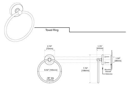 Gatco Gatco 5073 Designer II Towel Ring, Chrome