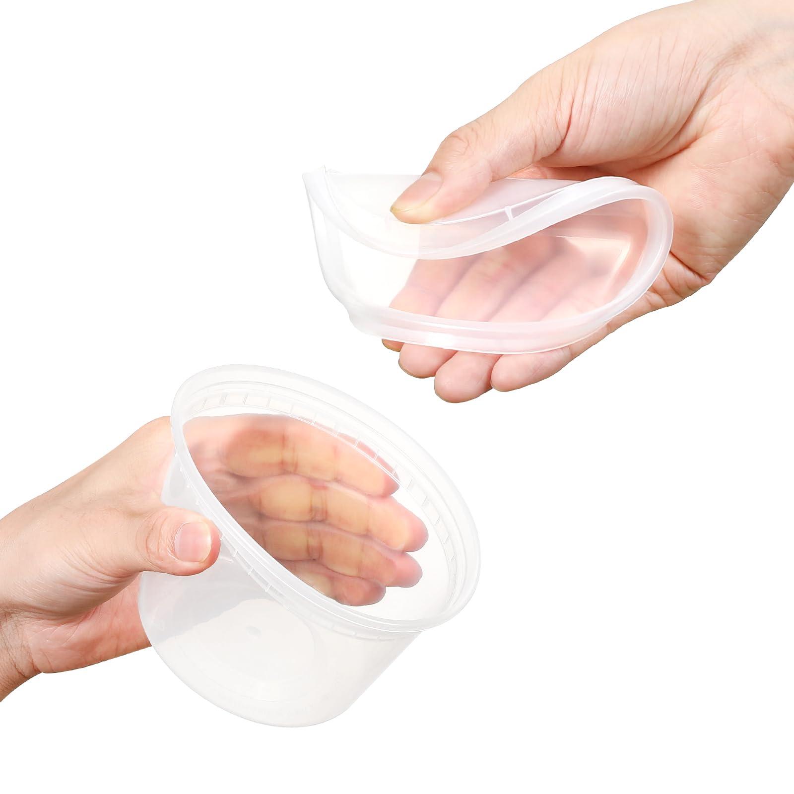 AOZITA AOZITA 32 Sets 16 oz Plastic Deli Food Containers With Lids, Airtight Food Storage Containers, Freezer/Dishwasher/Microwave Safe, Soup Containers For Takeout Meal Prep Storage