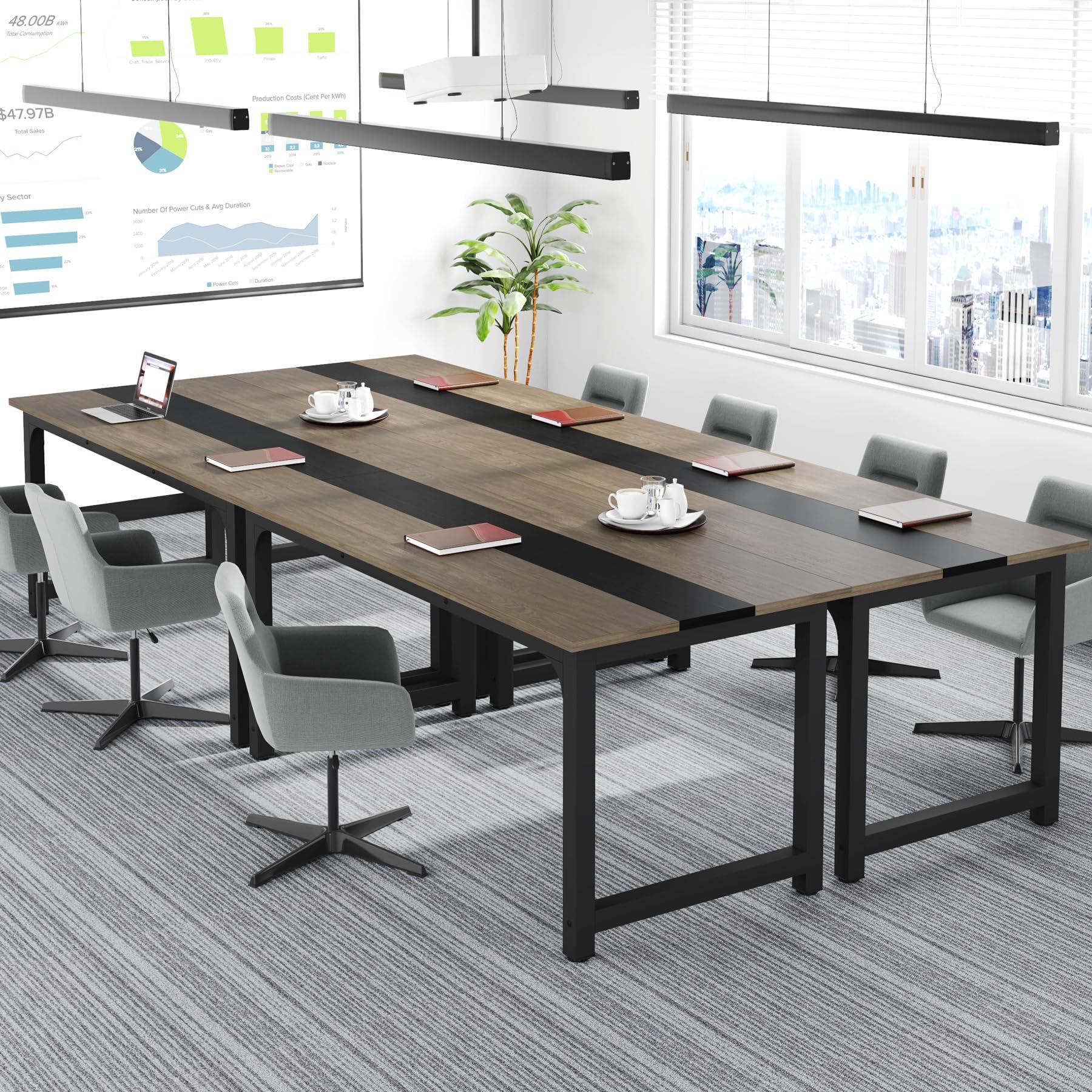 Tribesigns Tribesigns 70.8 Executive Desk, Large Office Computer Desk with Thicken Frame, Modern Simple Workstation Business Furniture for Home Office, Vintage Grey/Black