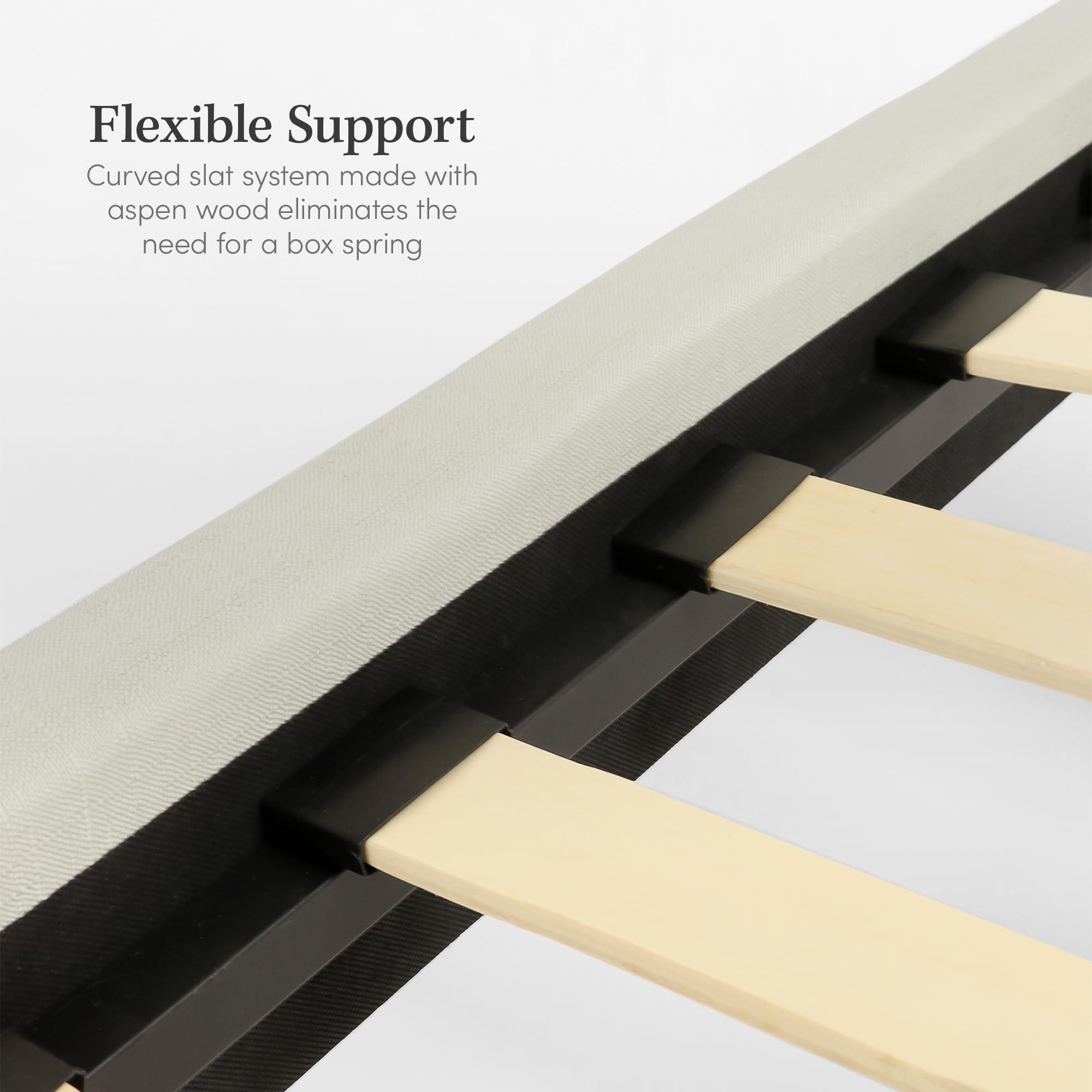 eLuxurySupply eLuxurySupply Bailey Upholstered Platform Bed with Headboard, Queen