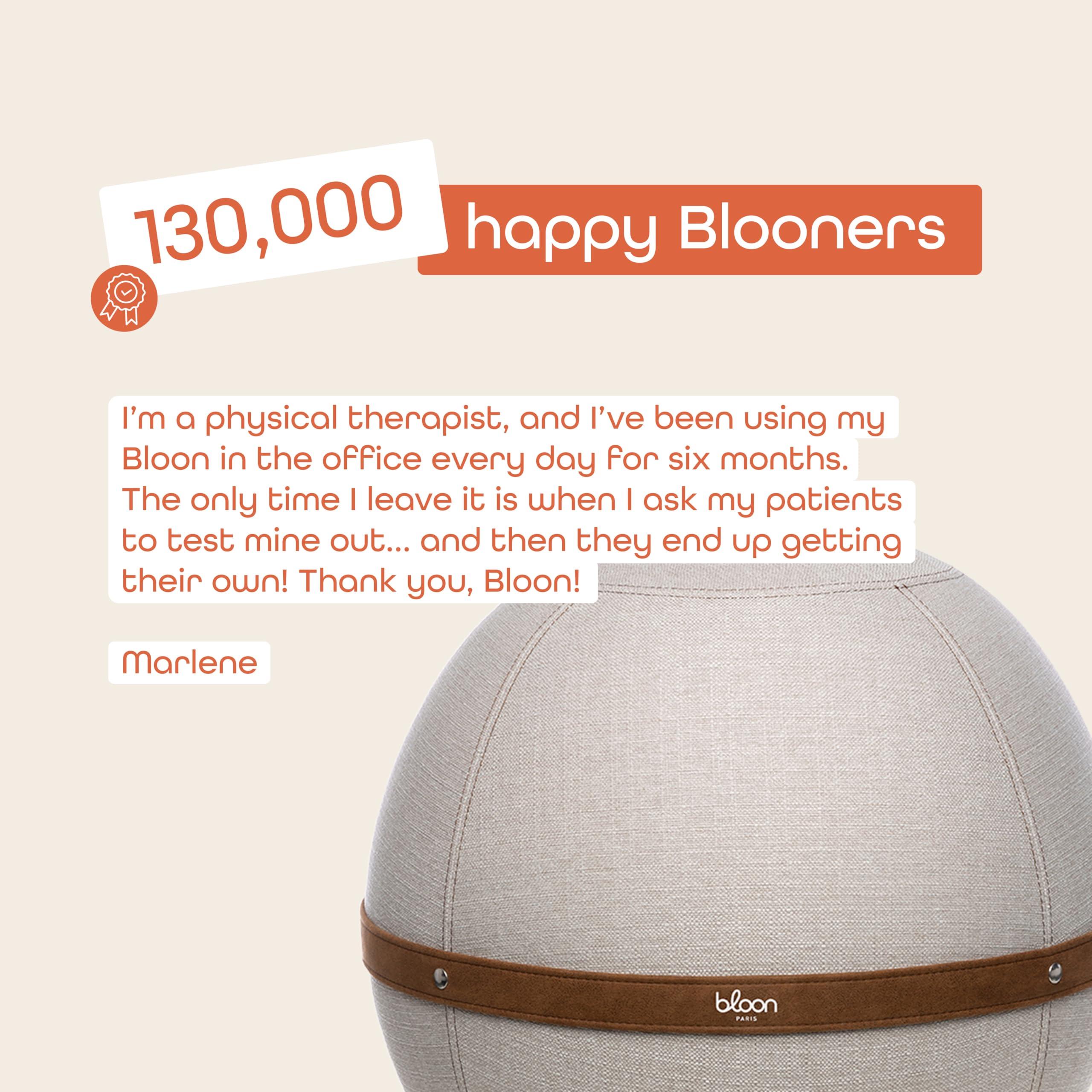 Bloon Paris Bloon Paris Ergonomic Sitting Ball Chair - Premium Desk Chair for Home and Office with Active Seating - Durable & Stylish Balance Ball Chair - Grey Platinium - Regular Size