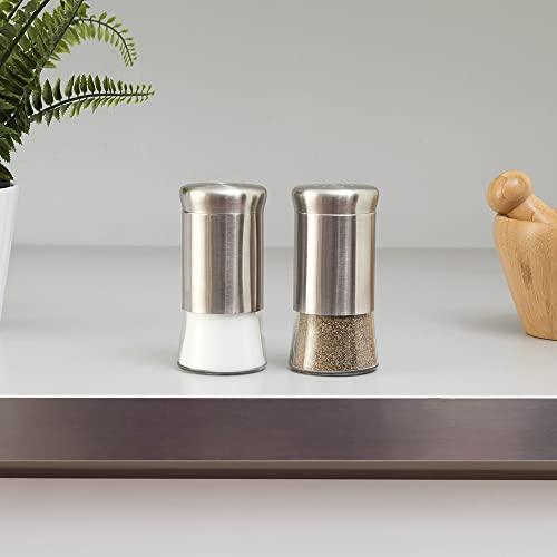 Home Basics Home Basics 2 Piece Essence Salt & Pepper Shaker, Multicolored, Silver
