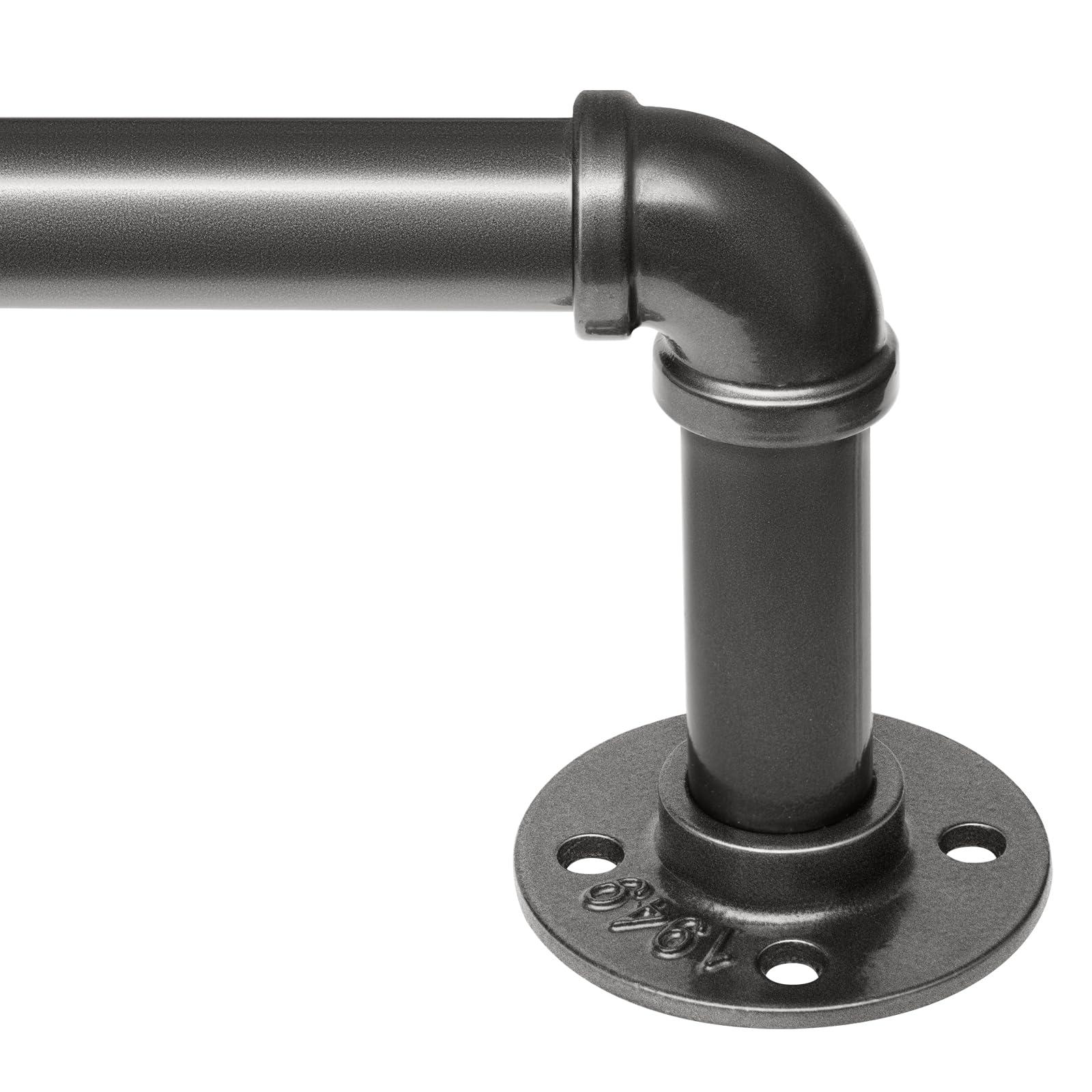 zeerobee Zeerobee Curtain Rods for Windows 144 to 168, 1 Inch Industrial Wrap Around Curtain Rod, Indoor/Outdoor Room Divider Adjustable Drapery Pole, 144"-168", Grey