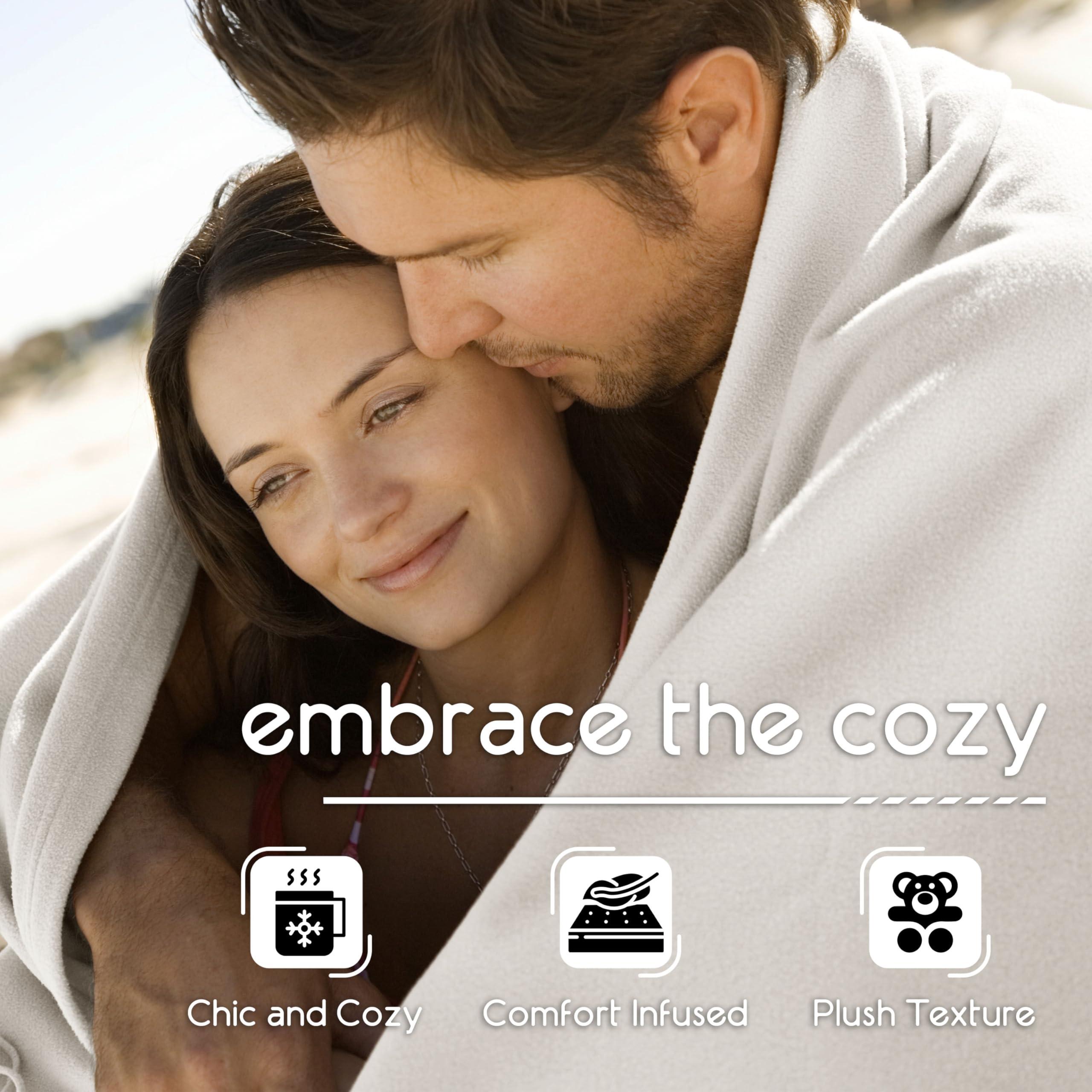 Vellux Vellux Queen Size Blanket - All Season Luxury Warm Micro plush Lightweight Thermal Fleece Blankets - Perfect For Couch Bed Sofa - Breathable Bed Blankets Queen Size - Hotel Quality (90x90 Inch, Ivory)