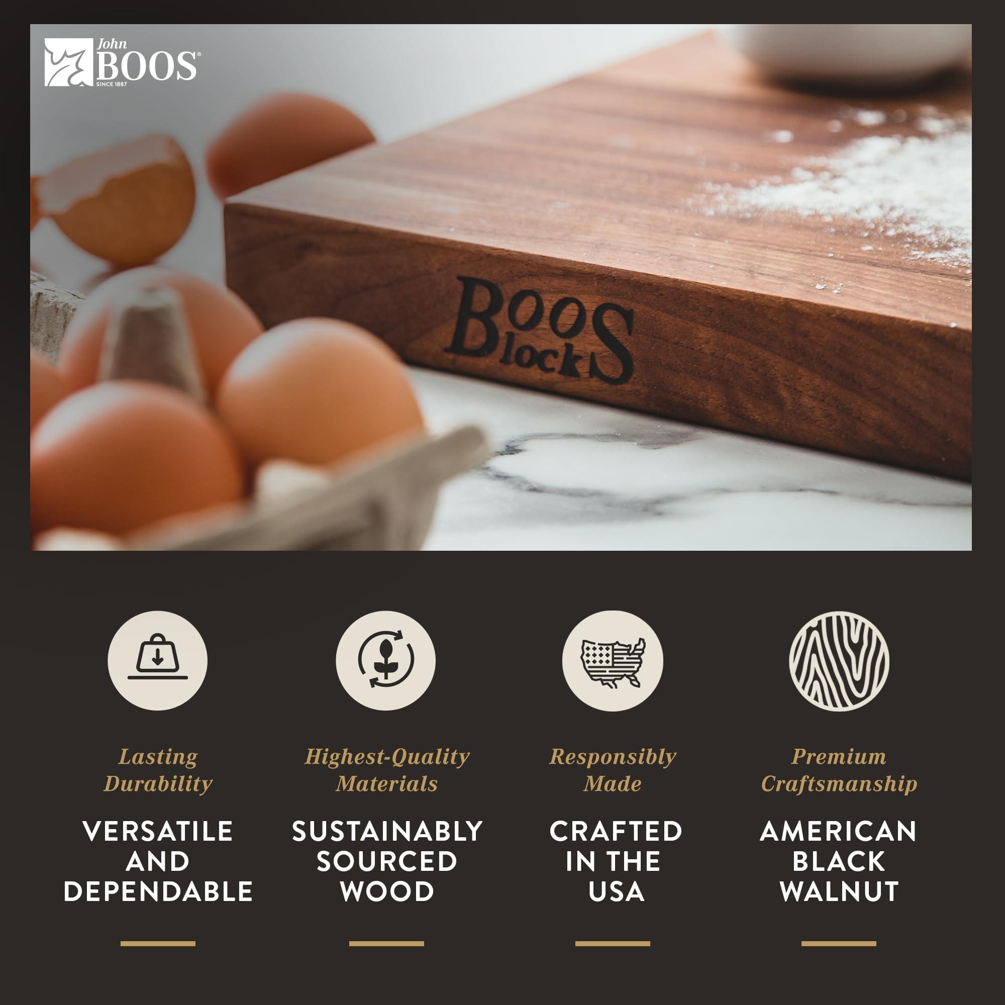 John Boos John Boos Block Reversible Wood Cutting Board, R-Board, 18\"x12\"x1.5\", Walnut