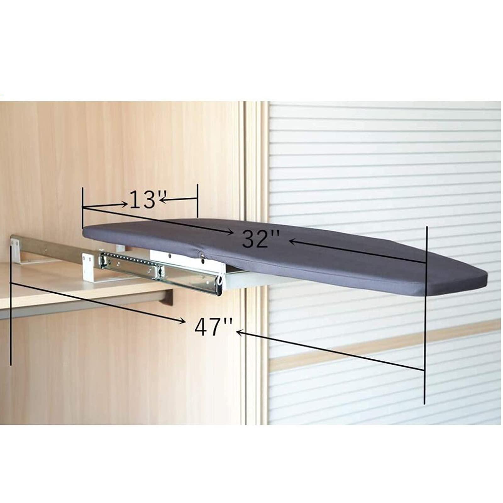 ELUKHT Hiding Ironing Board Foldable Rotated Ironing Board,Retractable Ironing Board,Closet Pull-Out Stow Away in The Cabinet,Easy to Install Foldable Ironing Station(Color:Dark Gray) (Dark Gray)
