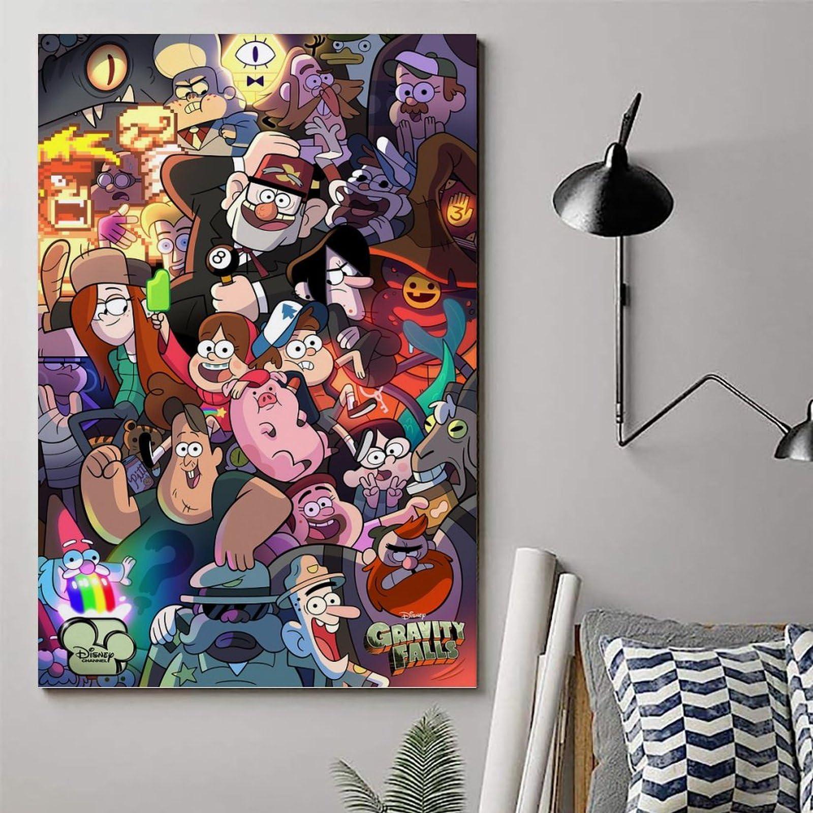 XYRXARIC XYRXARIC Gravity Falls Poster Anime Posters Canvas Art Poster And Wall Art Picture Print Modern Family Bedroom Decor Posters 20x30inch(50x75cm), Unframe-style-1