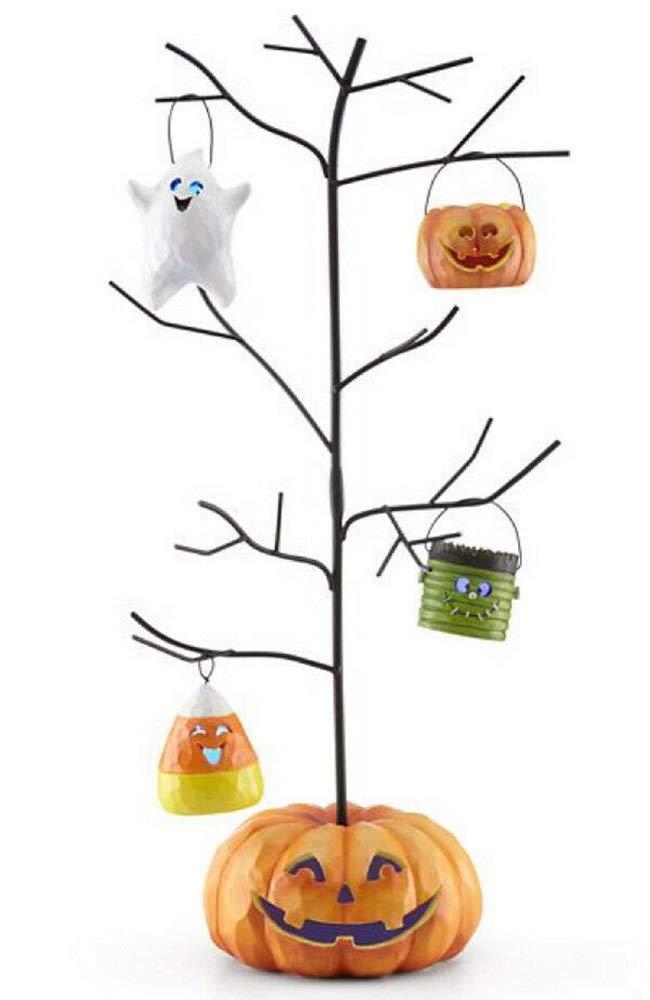 Leno Lenox Halloween Lighted Jack-O-Lantern Tree with Lighted Ornaments