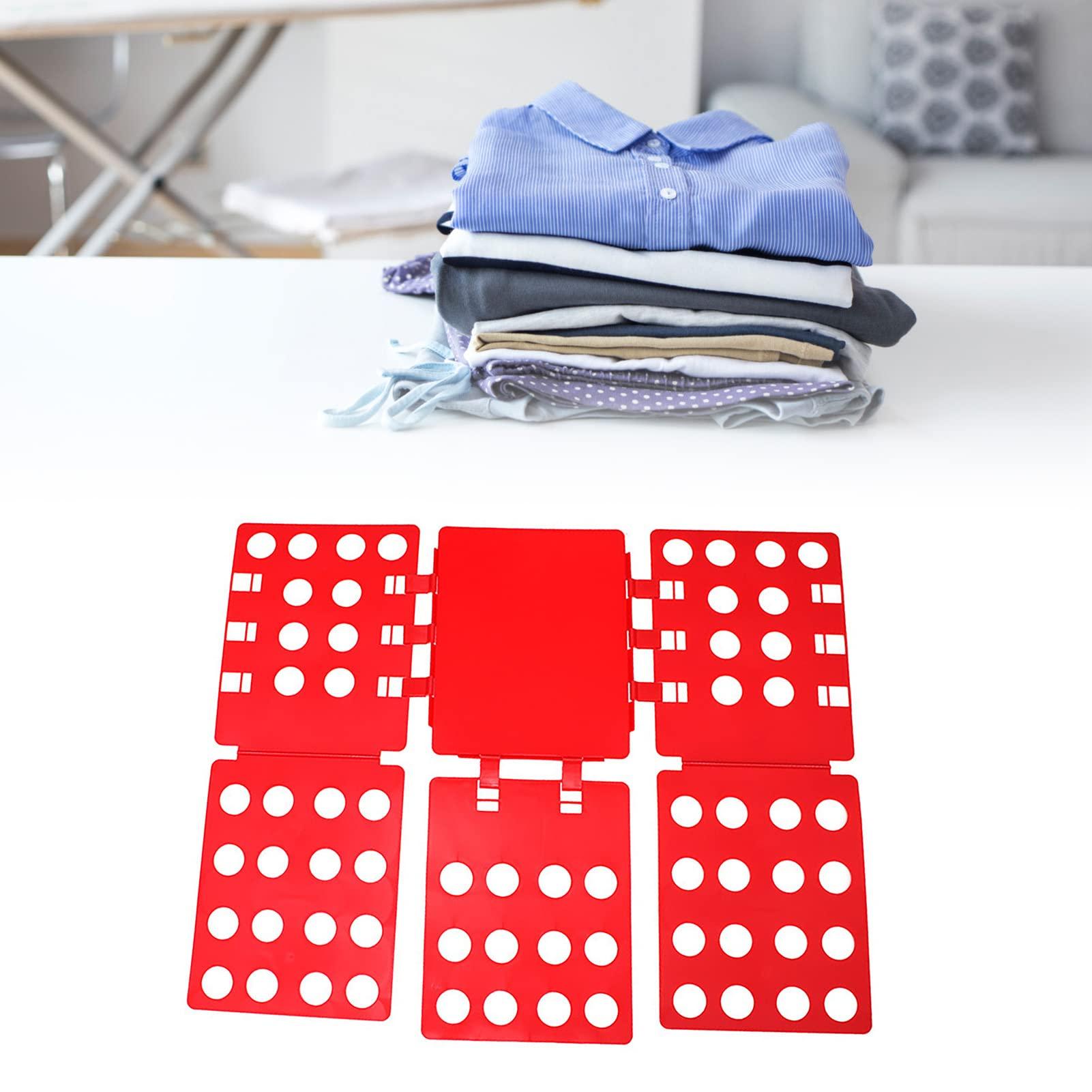 DOACT Clothes Folder, Shirt Folding Board Quick Easy to Fold Portable PP Material for Travel (Red)