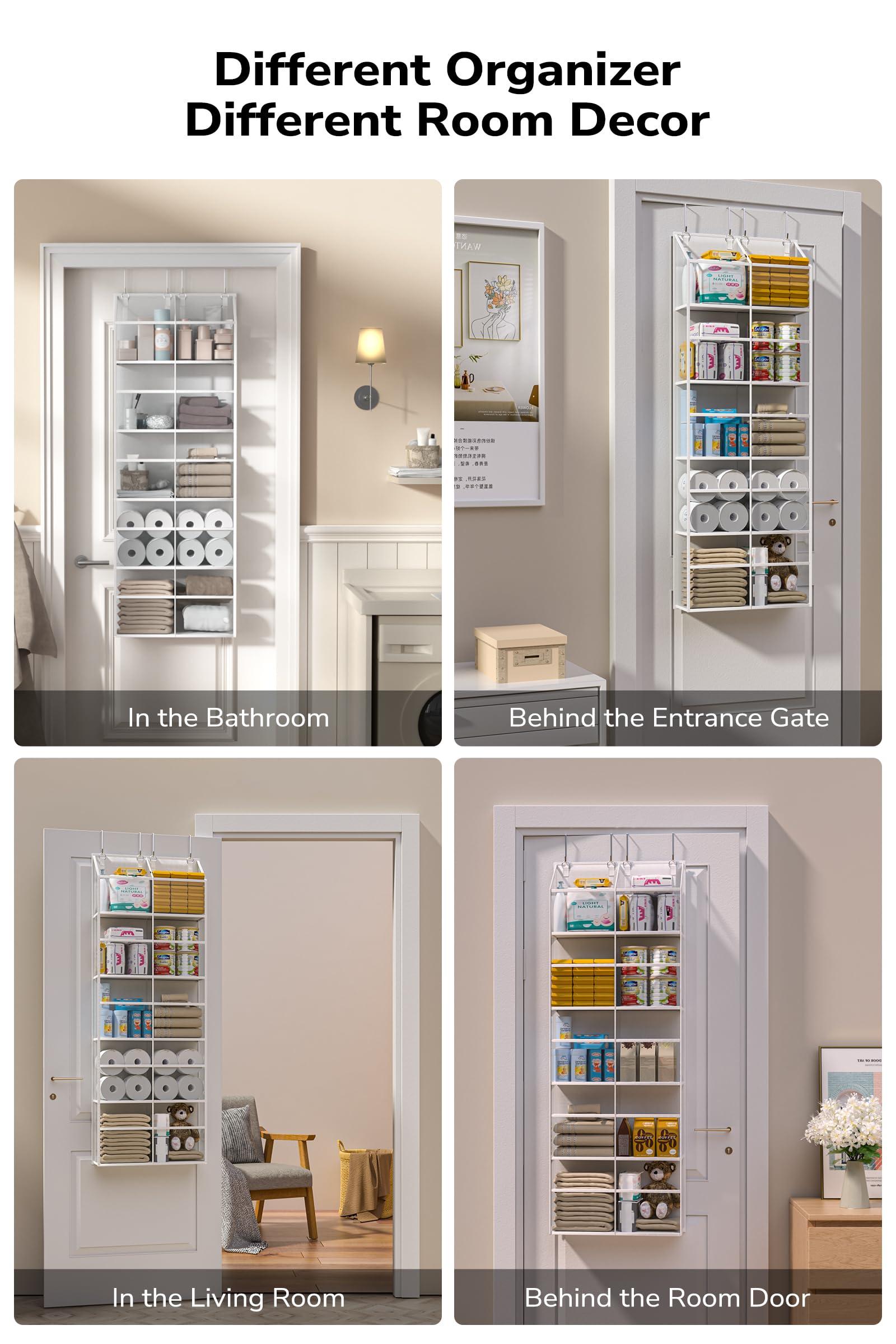 ALLTIDYUP ALLTIDYUP Dual-Row 5 Tier Shelf Hanging Closet Organizers + Dual-Row Transparent 5 Tier Over The Door Organizer