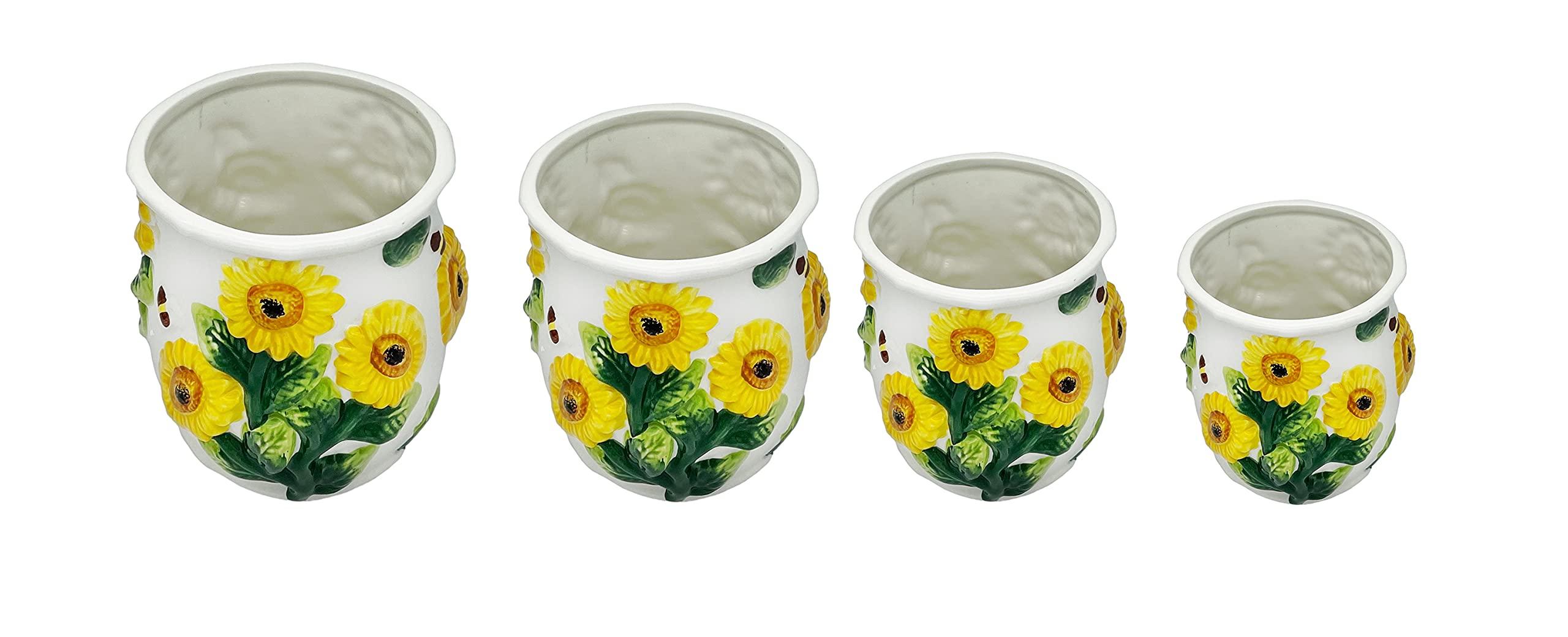 ACK Sunflower Kitchen Canisters, 4 pc Canisters Sunflower