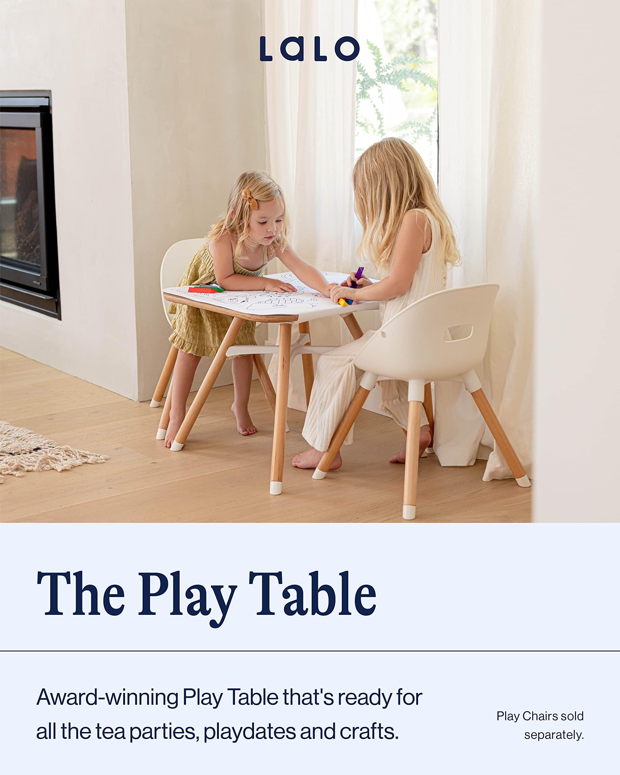 Lalo Lalo The Play Table, Wooden Preschool Table and Kids Activities Table with Easy to Clean Surface - Quick & Easy Set Up - Safe and Secure, 23 x 23 x 19 in - Natural