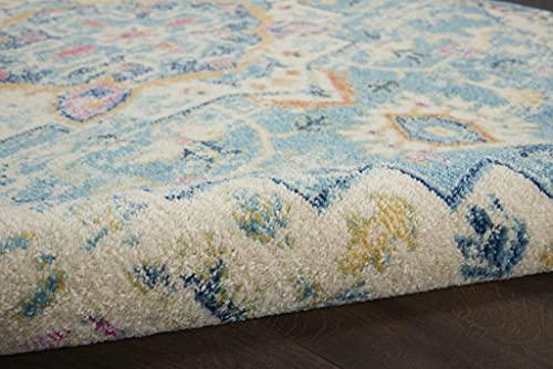 HomeRoots HomeRoots 6\' Blue and Ivory Dhurrie Runner Rug