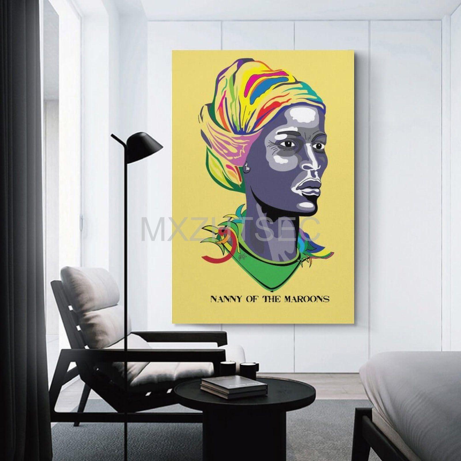 MXZHTSEC MXZHTSEC Nanny of The Maroons Revolutionist Portrait Art Poster Canvas Painting Posters And Prints Wall Art for Living Room Bedroom Decor 12x18inch(30x45cm)