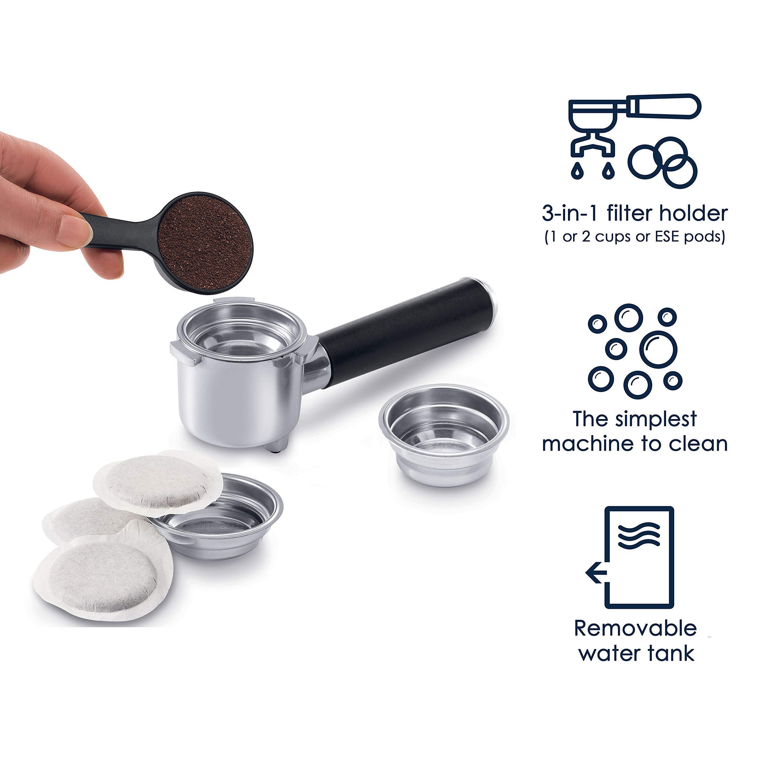 De'Longhi De'Longhi 15 Bar Pump Espresso and Cappuccino Machine with Premium Adjustable Frother, Stainless Steel, ECP3630